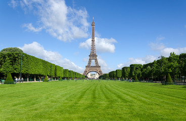Obraz premium Wieża Eiffla rano w Paryżu.