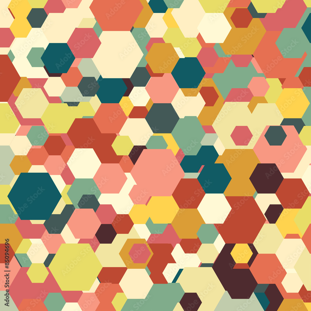 Poster geometric background, abstract hexagonal pattern vector