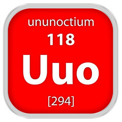 Ununoctium material sign