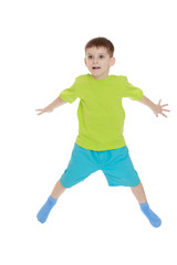 Funny little boy in a t-shirt 