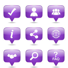 Web Internet Square Vector Violet Icon Design Set 2