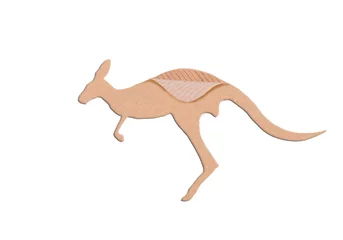 Crédence de cuisine en verre imprimé Kangourou kangaroo shape paper box