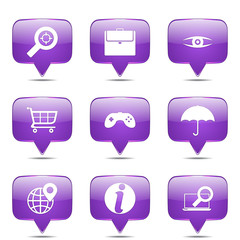 SEO Internet Sign Square Vector Violet Icon Design Set 10