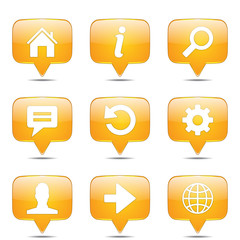 Web Internet Square Vector Yellow Icon Design Set