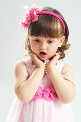 beautiful little girl in a dress