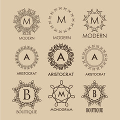 Set of  simple and elegant  monogram designs