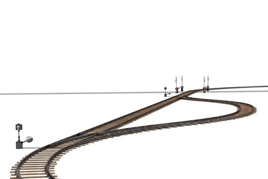 3d Render Of Railway Track