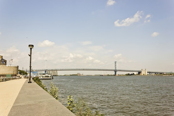 View of Benjamin Franklin Bridge & the Delaware River