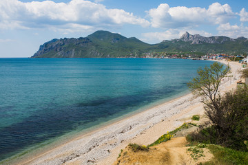 Karadag mountain view from the bay, Koktebel, Crimea