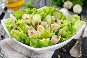 Vegetable salad with cod liver