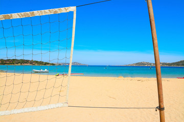 beach volley net by the sea in Porto Pollo