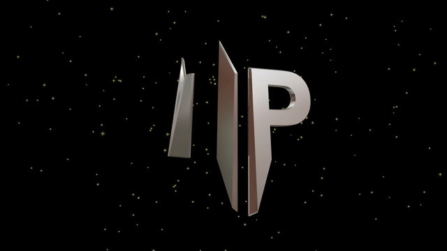 Dynamic animation of stylized "VIP" letters on black background with animated stars