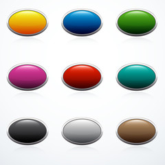 Set of oval buttons