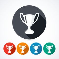 Vector trophy cup icons. 5 different colors.