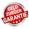 Button with banner Geld zurück Garantie