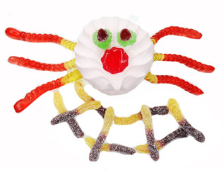 creative marmalade fruit jelly sweet food spider form