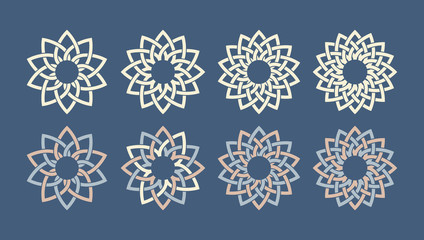 Set of petals flower