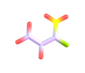 Acrylamide molecule isolated on white