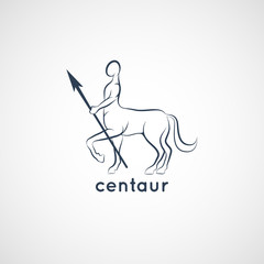 centaur logo vector - obrazy, fototapety, plakaty