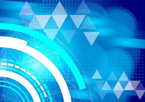 Polygon abstract blue technology background