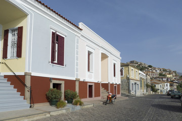 street Molivos Lesbos Greece