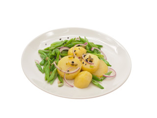 warm potato salad with runner beans