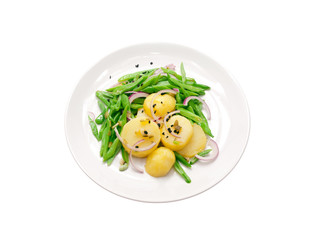 warm potato salad with runner beans