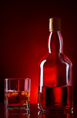 Whiskey Bottle And Glass