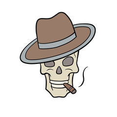 Skull with hat