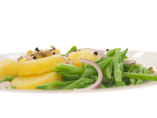 warm potato salad with runner beans