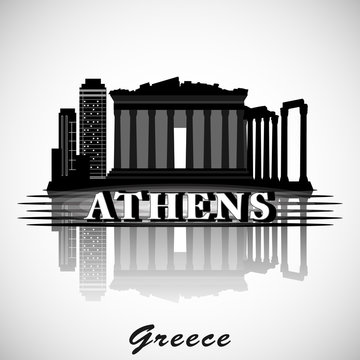 Modern Athens City Skyline Design. Greece