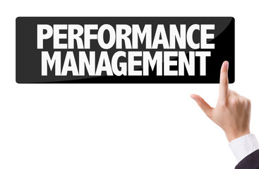 Businessman pressing button: Performance Management