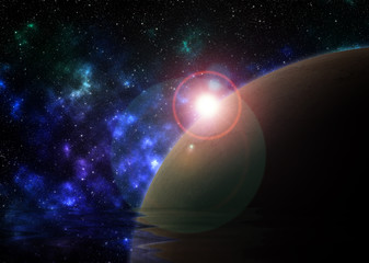 Naklejka premium design of a planet and stars in the sky