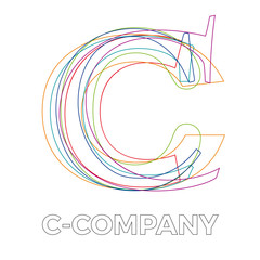 Vector sign linear letter C