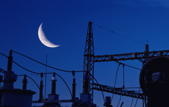 Power sub station with moon