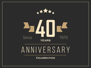 Forty years anniversary celebration logotype. 40th anniversary logo.