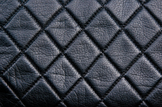 Black leather diamon pattern