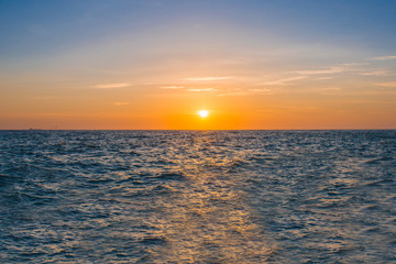 View of the pier at sunset time