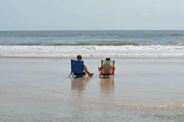 Women enjoying day at beach Florida, USA.