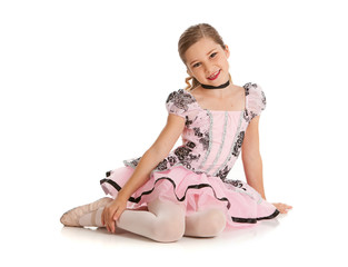 Dancer: Cute Ballet Dancer Sits on the Floor © seanlockephotography