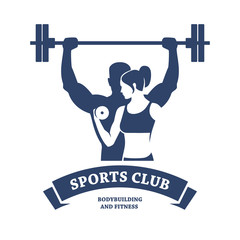 Naklejka premium Fitness and Bodybuilding Club