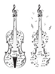 Fototapeta premium Violin with Notes