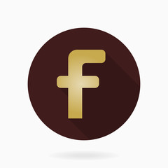 Fine Vector Flat Icon With Letter F