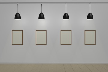 Rooms with lamps and blank wall image - 85114489