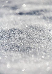 Clean white snow in a close up image