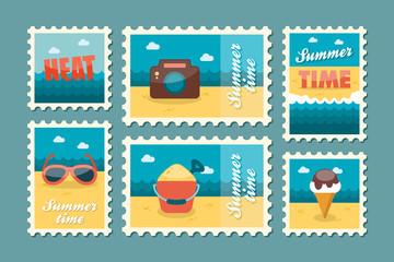 Summertime stamp set flat