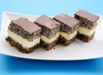 poppy pie with filling as tasty dessert