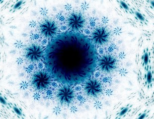 Colorful fractal rings, digital artwork