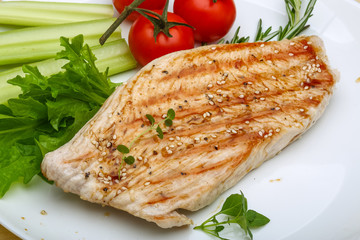 Grilled turkey steak