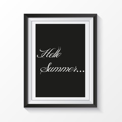Photo frame with the inscription hello summer vector